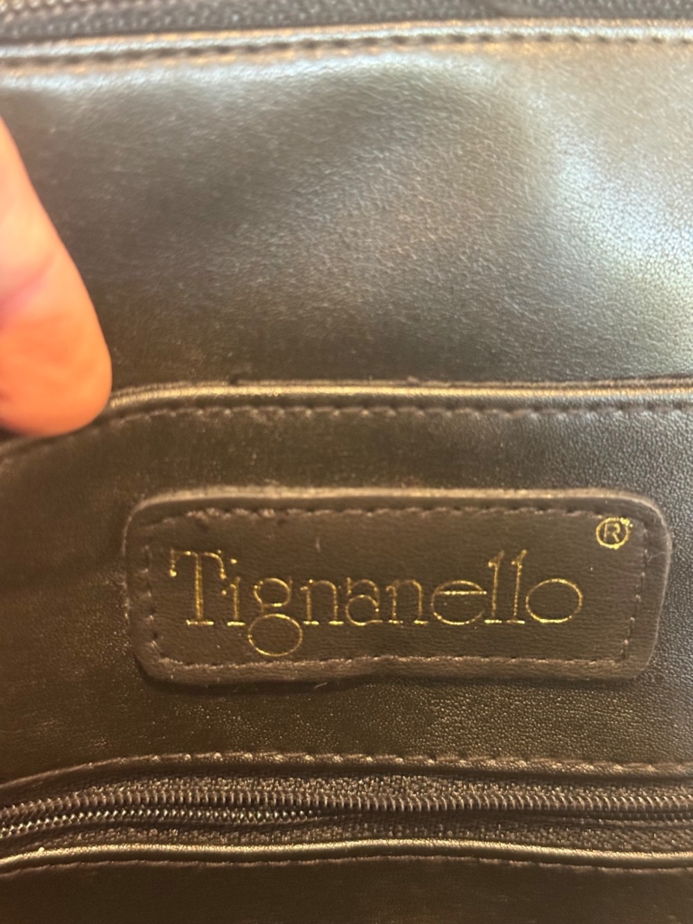 Tignanello Black Leather Backpack - Picture 7 of 7